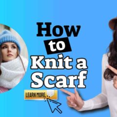 Image text: "How to knit a scarf - training