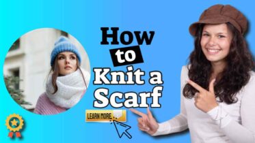 Image text: "How to knit a scarf - training