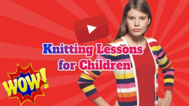 Image text: "Knitting Lessons for Children".