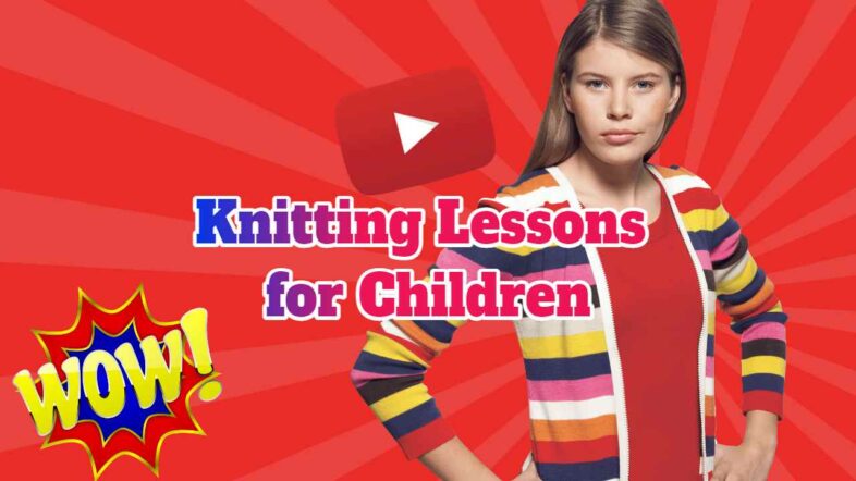 Image text: "Knitting Lessons for Children".