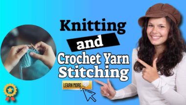 IMWGE TEXT: "Knitting and Crochet Yarn Stitching".