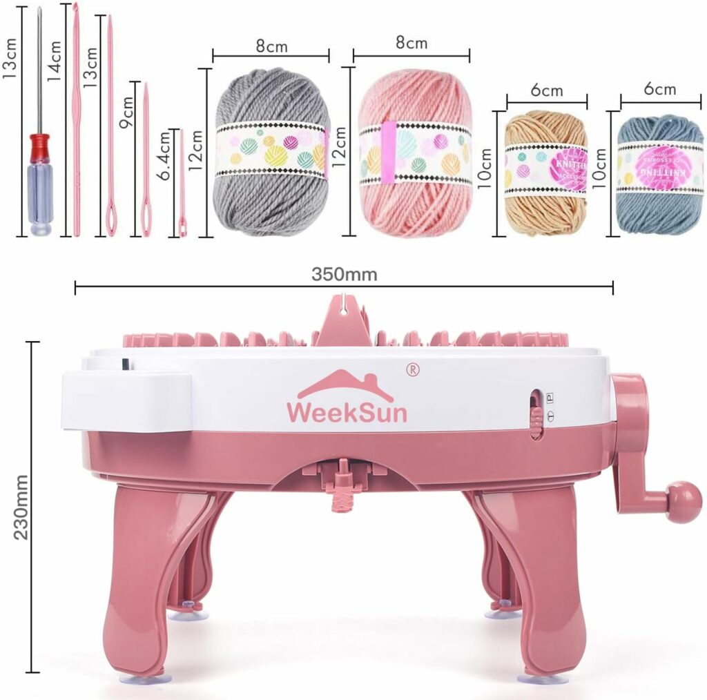 Knitting Machine 48 Needles, Knitting Loom Machine with Row Counter, Smart Weaving Loom Knitting Round Loom, DIY Knitting Board Rotating Double Loom for Adults and Kids, for Scarf Hat Socks Gloves