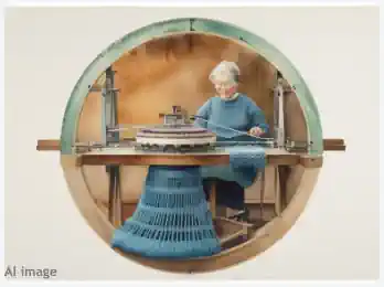 An example of an AI concept of circular knitting machine.