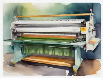 Example of a large flatbed knitting machine.